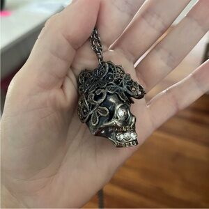 Alexander McQueen Lace Mohawk Skull Necklace